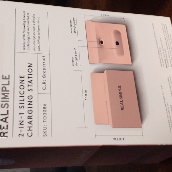 Argento SC Real Simple 2-in-1 Silicone Charging Station In Grapefruit - Picture 3 of 3